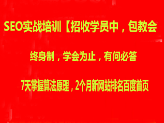 SEO培训班：专注于SEO实操培训，7天掌握排名算法