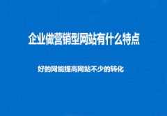 <b>企业做营销型网站有什么特点</b>