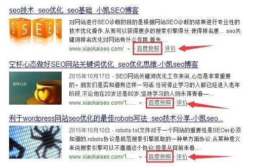 百度网站网页快照是什么