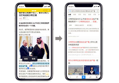 文本复制搜索功能的用户体验案例