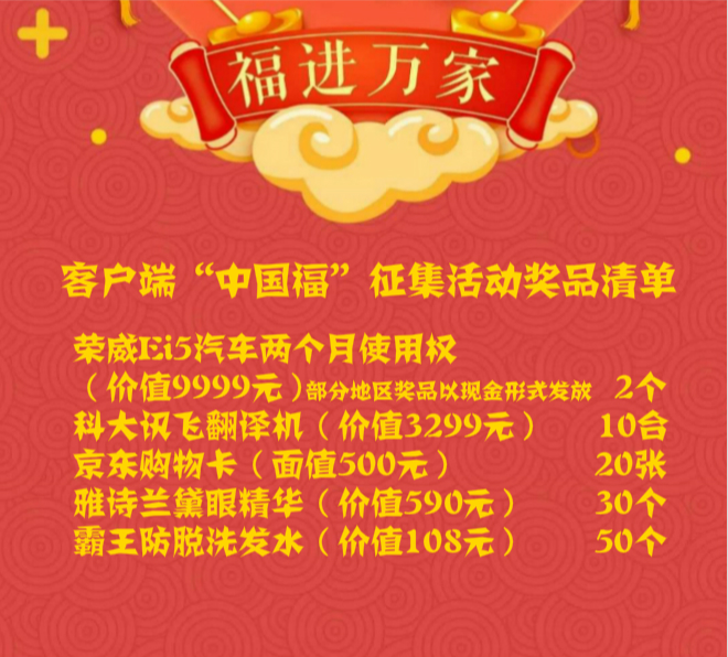 “中国福”新春征集活动获奖名单来了！快看有没有你