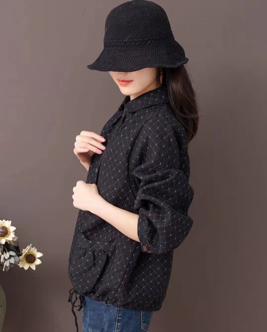 复古衣服批发女装（入春的第一件短外套复古风短外套）(1)