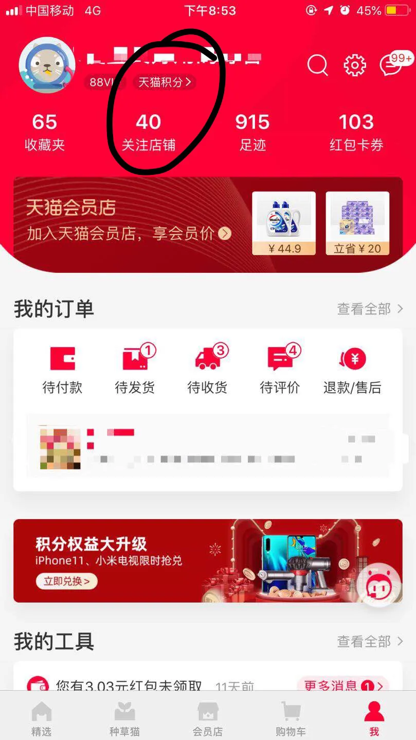 怎么查看淘宝积分在哪里（天猫积分兑换现金红包）(4)